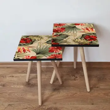Set tavolinash të mbivendosura Skye Decor, 2 copë, 2Shp205, bezhë