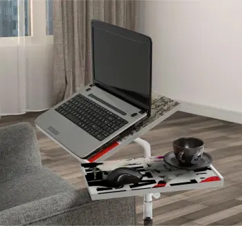 Tavolinë qëndrimi për laptop, ngjyrë e bardhë, Skye Decor Glen 766