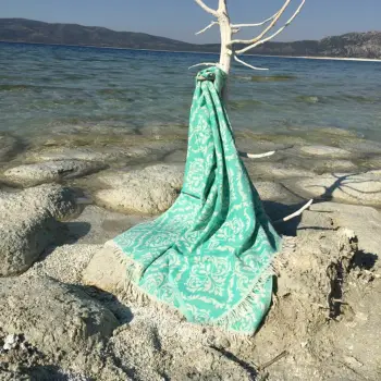 Peshqir plazhi Fouta, model Barok, ngjyrë e gjelbër, Mijölnir, 90x170cm