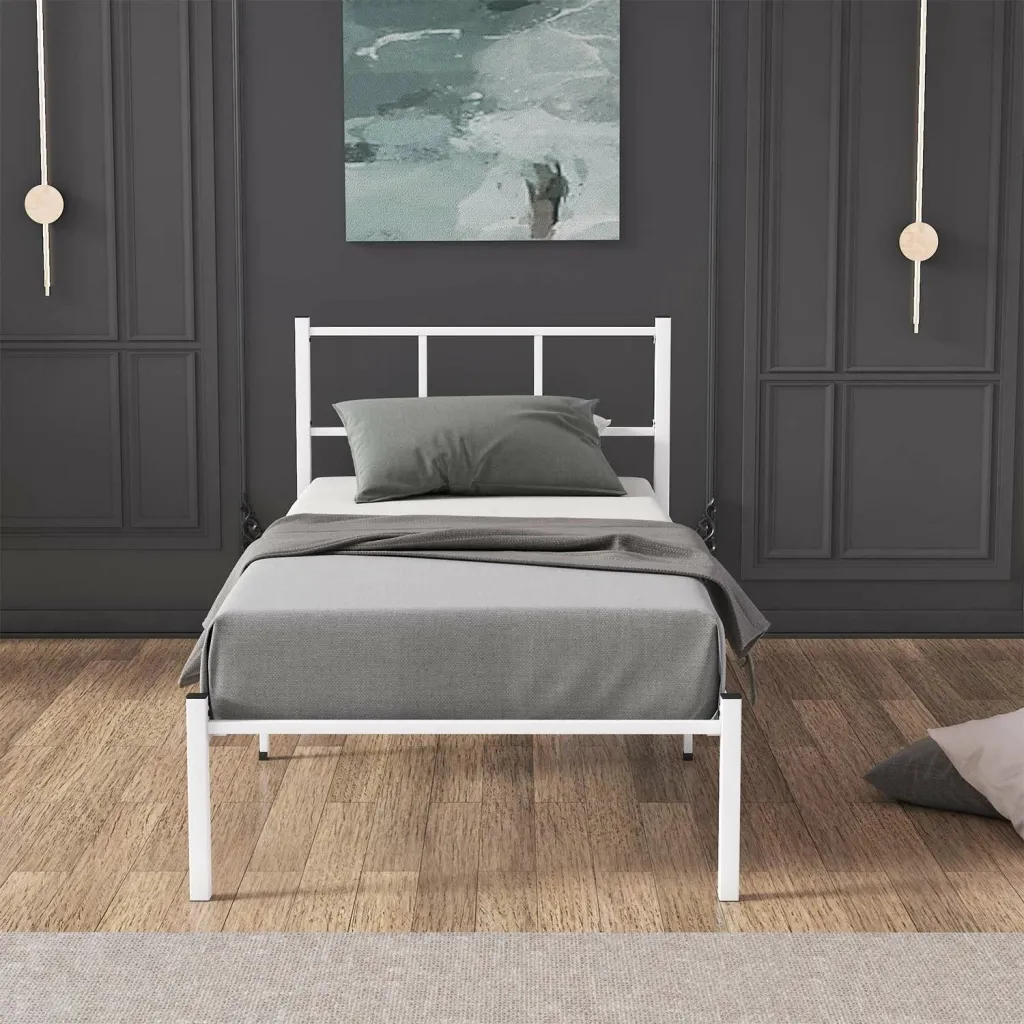 Kornizë shtrati teke, ngjyrë e bardhë, Skye Decor, Cemre, 100x200 - 3