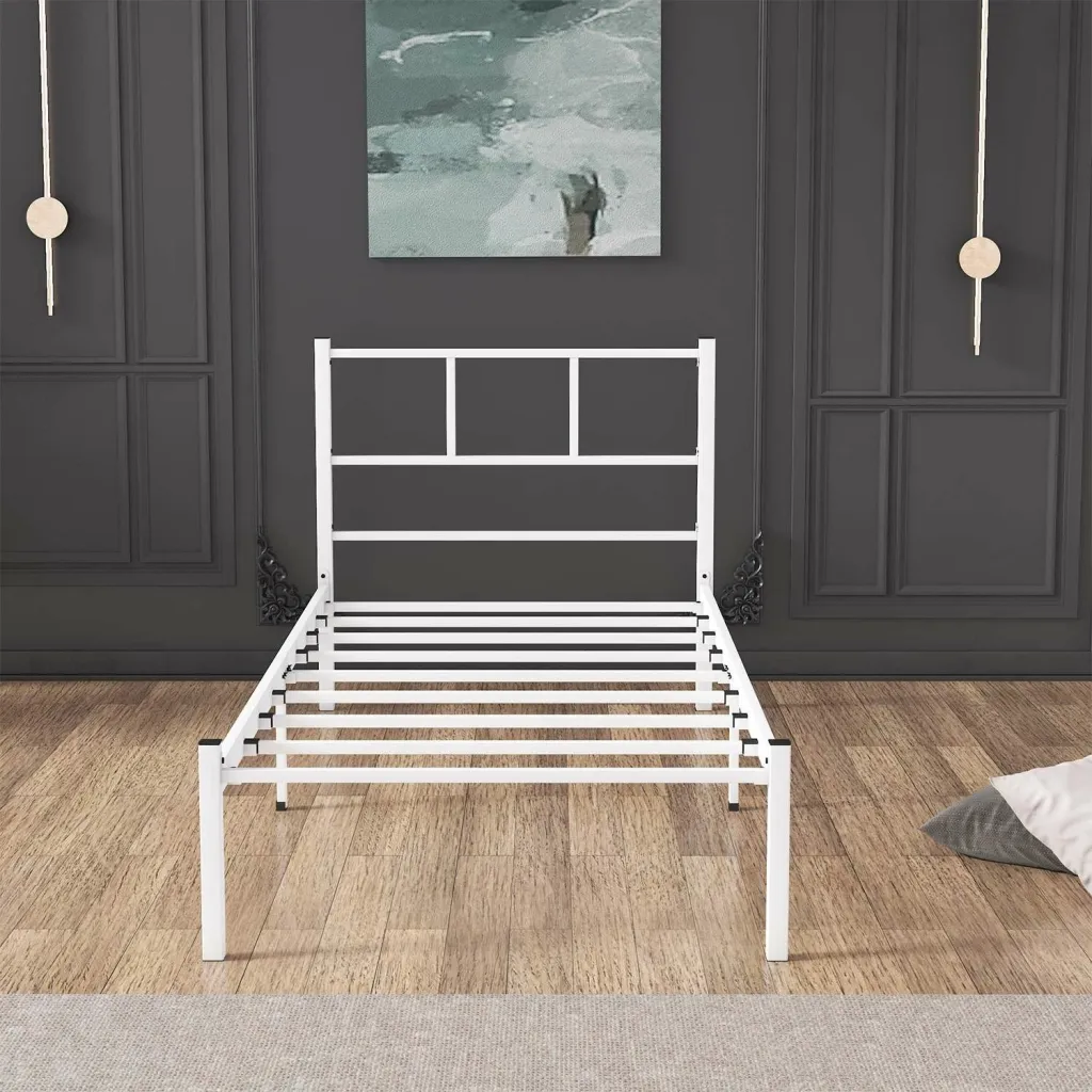 Kornizë shtrati teke, ngjyrë e bardhë, Skye Decor, Cemre, 100x200 - 4