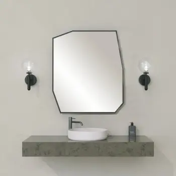 Pasqyrë dekorative, ngjyrë e zezë, Skye Decor, Quartz
