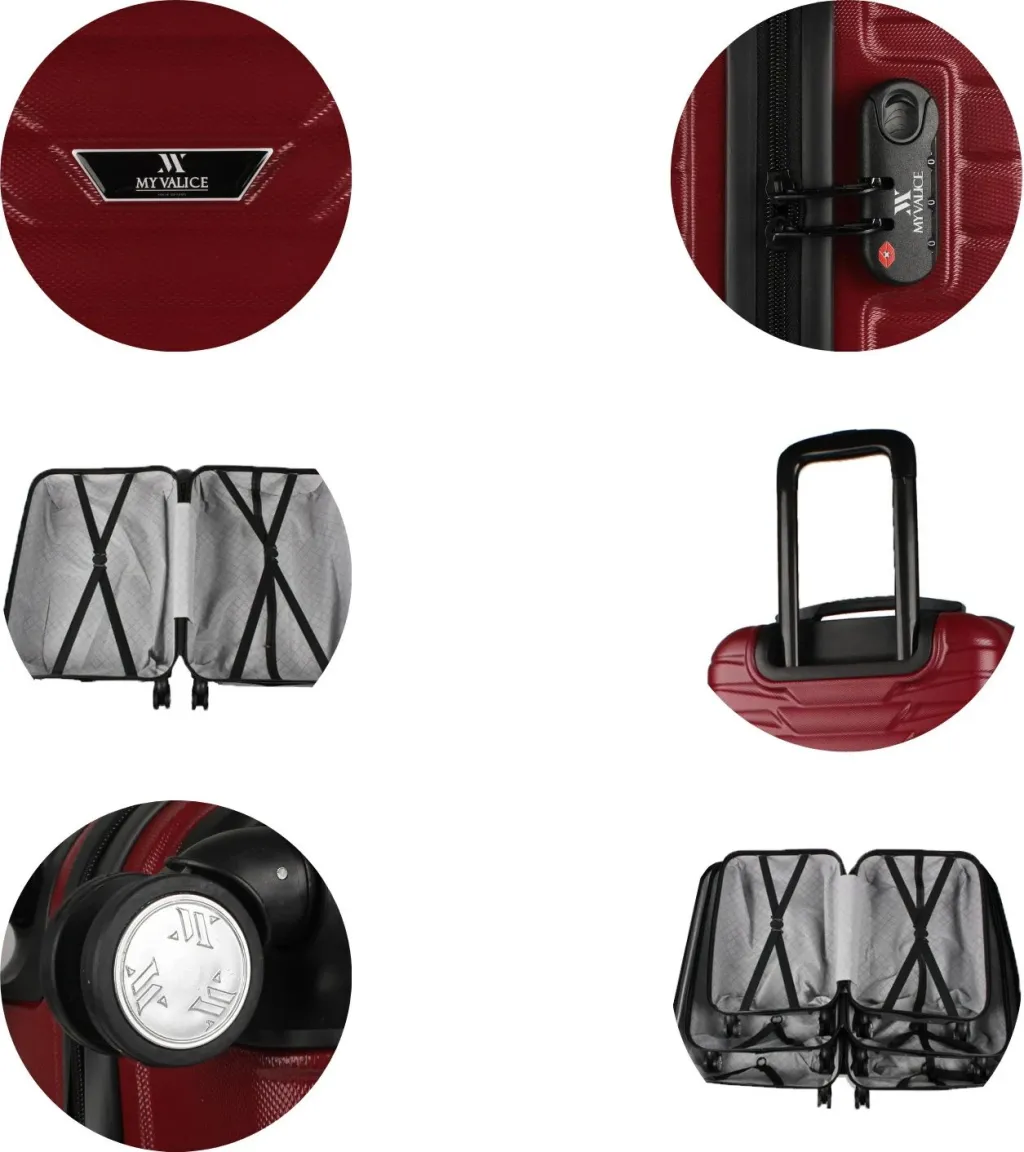 Valixhe udhëtimi Zoozie Bags, ngjyrë e kuqe e errët, 6025 - 4