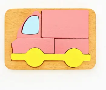 Lodër ambulancë prej druri, ngjyrë rozë dhe e verdhë, Skye Decor