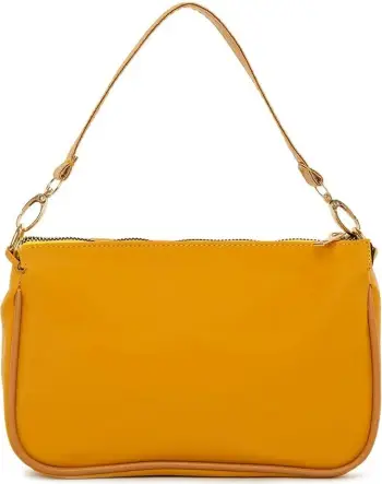 Çantë krahu e vogël, saten, ngjyrë e verdhë, Zoozie Bags, 4464 - 55243