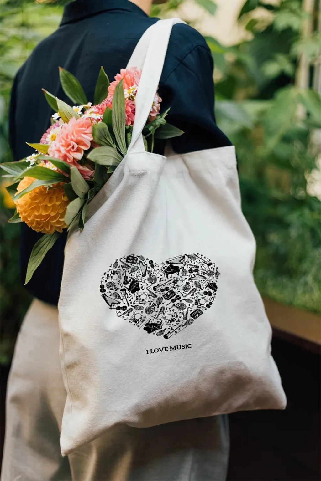 Tote bag Zoozie, model 12, shumëngjyrësh, 35x40cm - 3