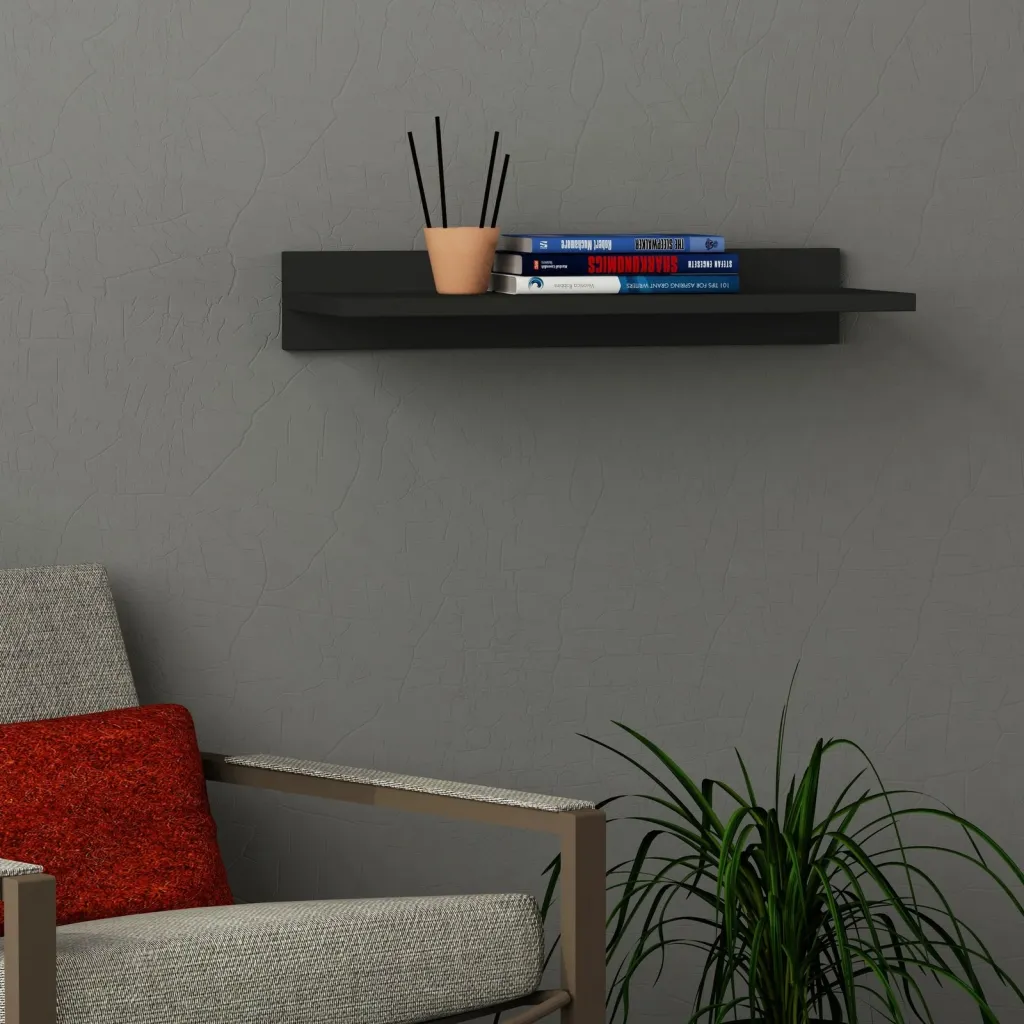 Raft muri Skye Decor, ngjyrë antracit, duz - 1