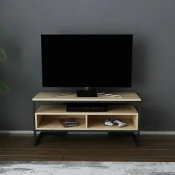 Komodë TV Skye Decor, Merrion, e zezë dhe lis