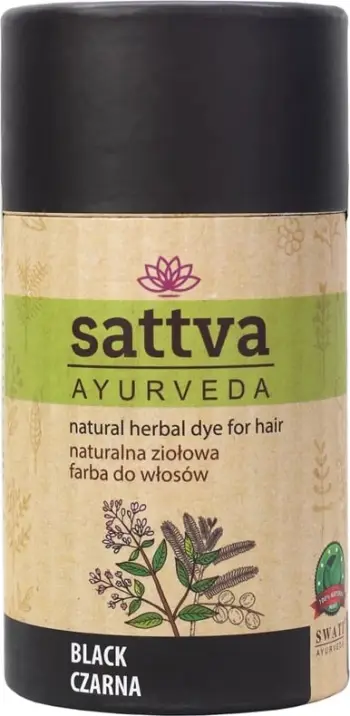 Ngjyrë për flokë me henë Sattva Herbal për femra e zezë 150g