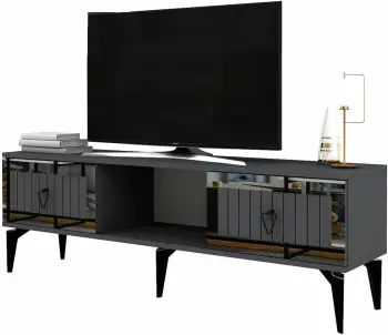 Komodë TV Skye Decor, Linda, anthracite, silver