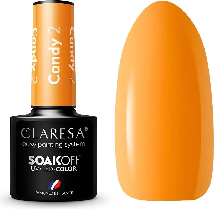 Llak xheli për thonj Claresa SoakOff Candy Shade 2, UV LED, 5g, rozë - 1