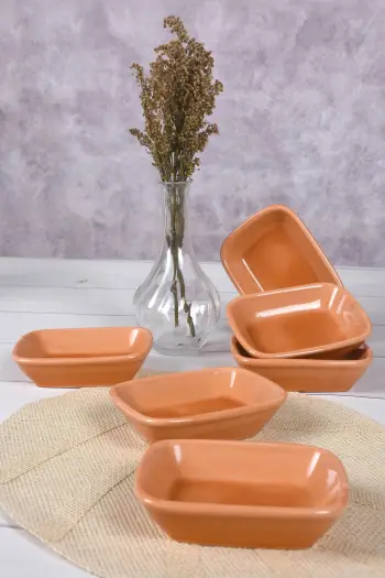 Set pjatash të vogla qeramike (6 copë), ngjyrë portokalli, Hermia Concept, ST501106F209A0000000AYD200