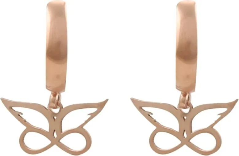 Vathë argjendi ngjyrë rozë, model fluture, Jumeon, 10789ROS - 2