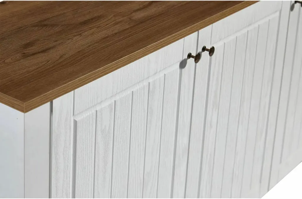 Konsol Skye Decor, Tuval 067, ngjyrë lis dhe e bardhë, 150x76x39cm - 6