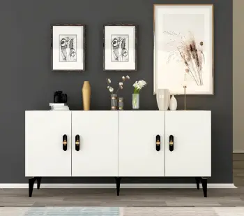 Konsol Skye Decor, ngjyrë e bardhë, Plus