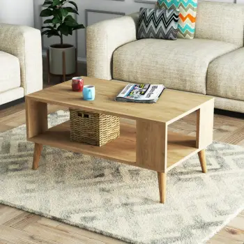Tavolinë kafeje dy kate, ngjyrë lisi, Skye Decor, City 2028