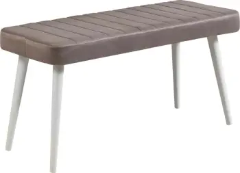 Stol i ulët velvet, ngjyrë e bardhë dhe gri, Skye Decor