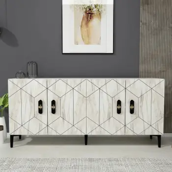 Konsol Skye Decor, Cross KB150, e bardhë, mermer Efes