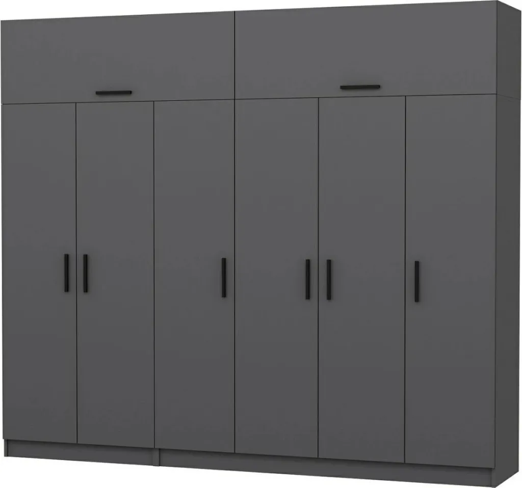Dollap Skye Decor, ngjyrë antracit, 270x255x52 cm - 6