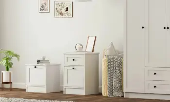 Komodinë nate Skye Decor, Rb-168-03, ngjyrë e bardhë mat
