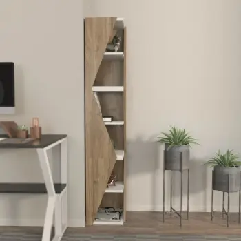 Raft librash Skye Decor, shigjetë, ngjyrë arre dhe e bardhë