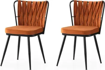 Set karrigesh (2 copë), Skye Decor, ngjyrë e zezë dhe portokalli, Kuşaklı - 224 V2