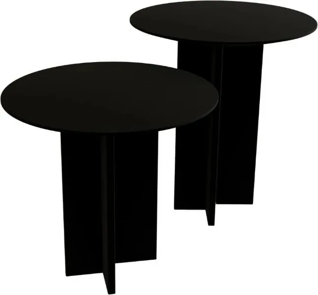 Set tavolinash kafeje Skye Decor, Leo (55 + 45), ngjyrë e zezë - 3