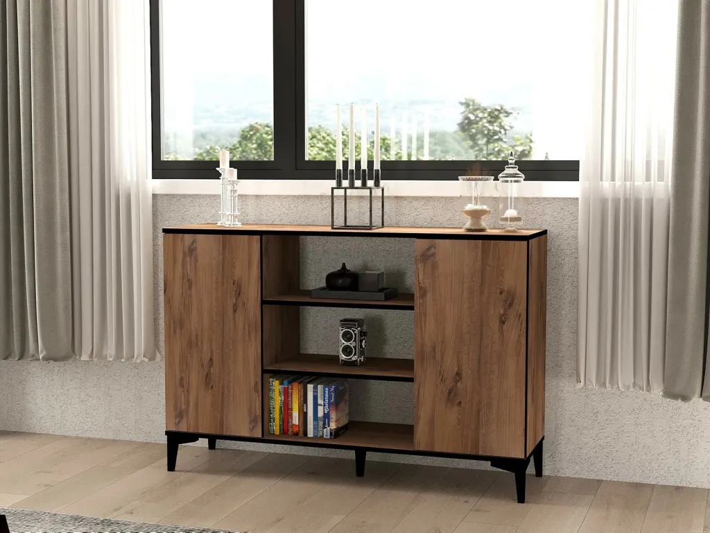 Konsol Skye Decor, bezhë - pishë Atlantiku, e zezë - 1
