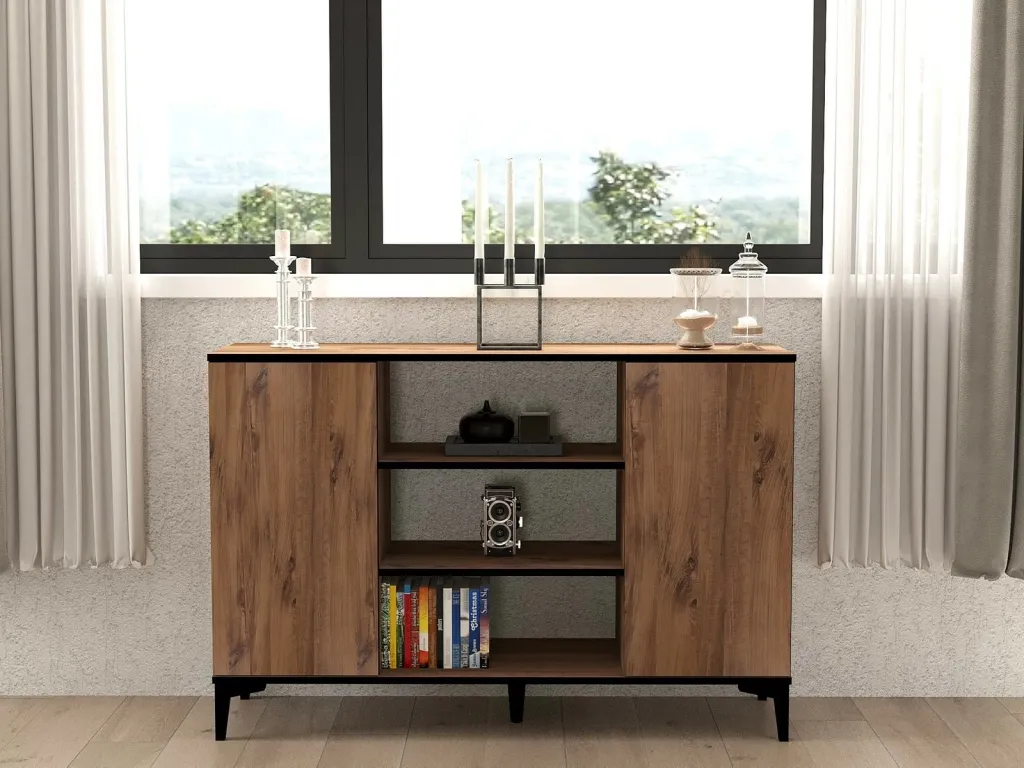 Konsol Skye Decor, bezhë - pishë Atlantiku, e zezë - 3