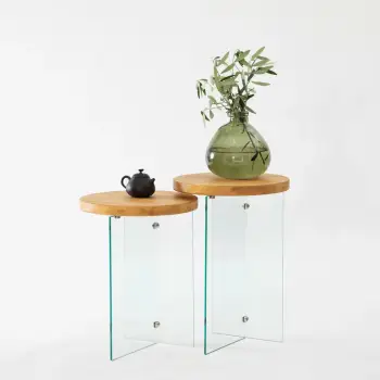 Set tavolinash kafeje Skye Decor, Serenity 2, lis, transparent