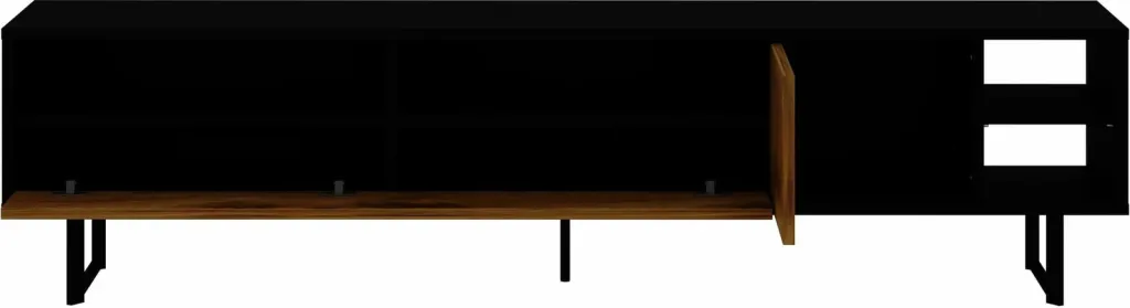 Komodinë TV Skye Decor, ngjyrë e zezë dhe lis, Luga - 5