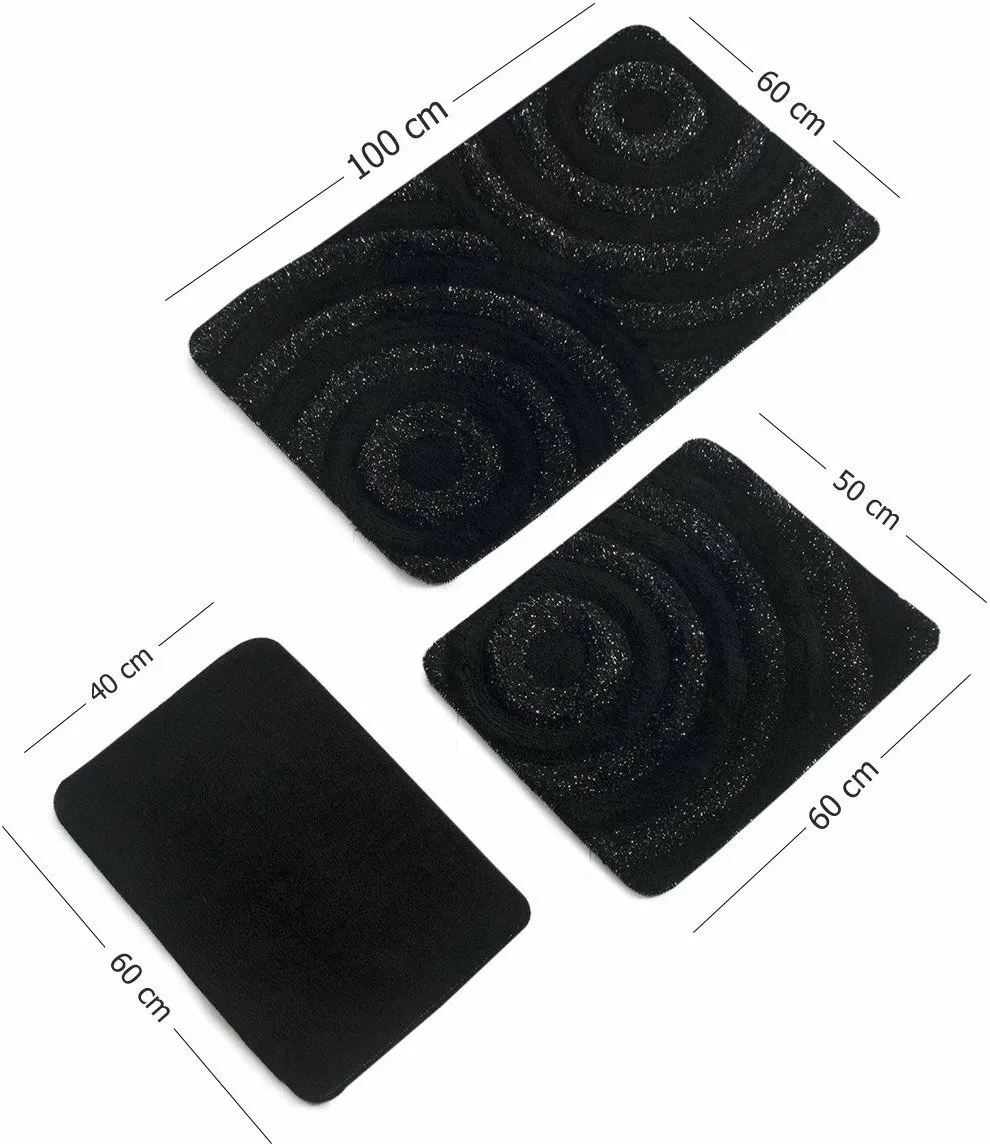 Set tapetash për banjo, akrilik, ngjyrë e zezë, 3 copë, Mijölnir, Wave - 4
