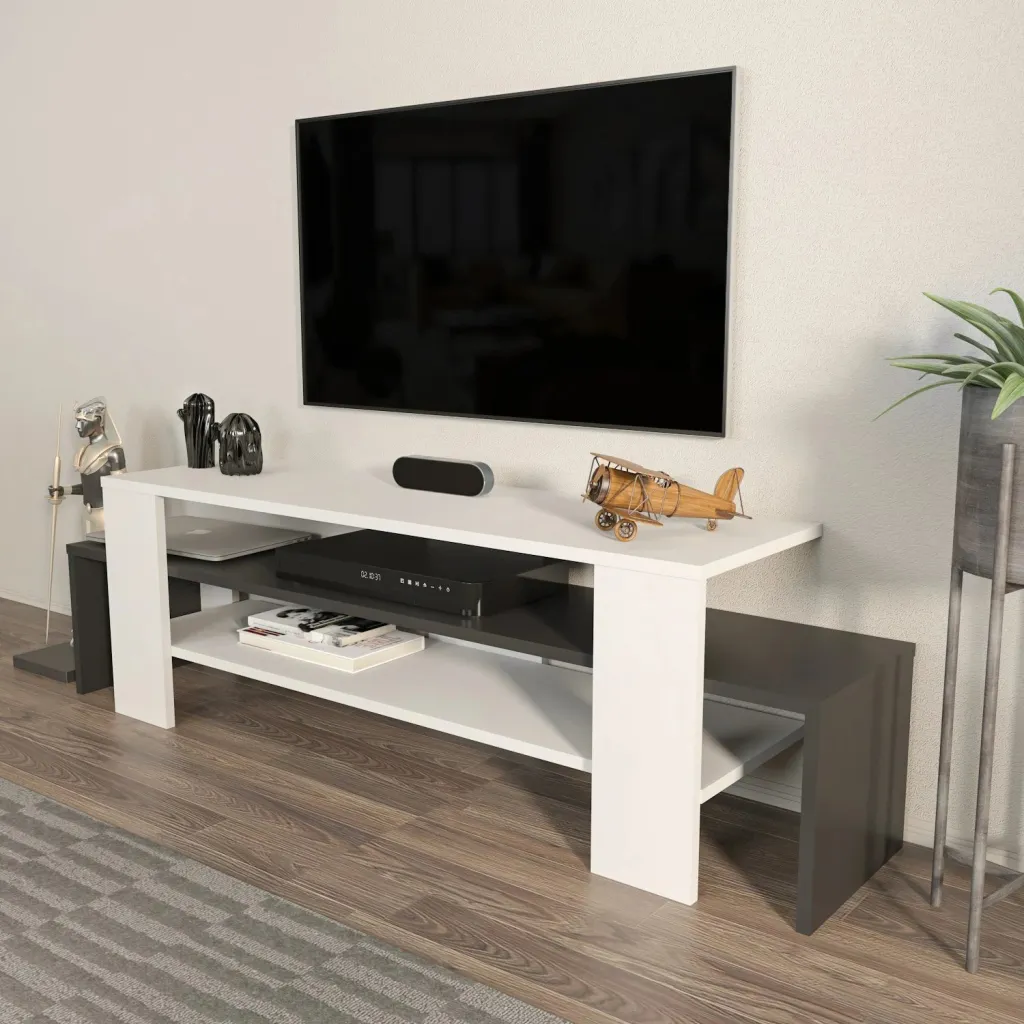Komodë TV Skye Decor, Lenora, e bardhë dhe antracit - 2
