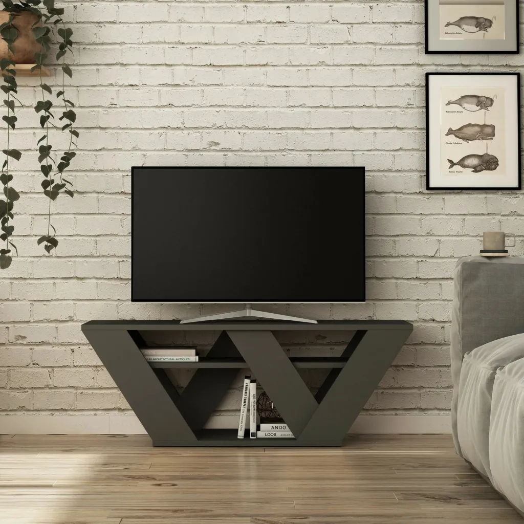 Komodë TV Skye Decor, ngjyrë antracit, Pipralla - 1
