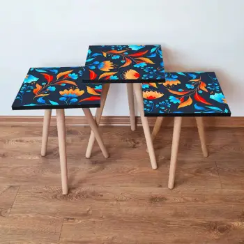 Set tavolinash të vendosshme, 3 copë, Skye Decor, shumëngjyrëshe, 3Shp166