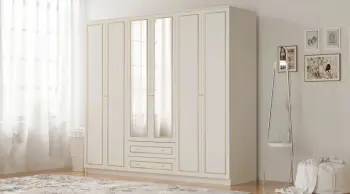 Dollap garderobe Skye Decor, ngjyrë e bardhë mat, RB-085-01