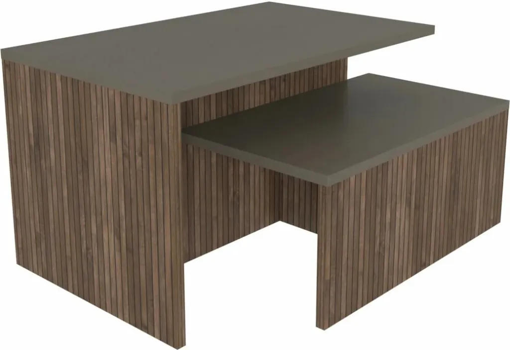 Set tavolinash të mbivendosura Skye Decor, Twins, ngjyrë taupe dhe lis (2 copë) - 4