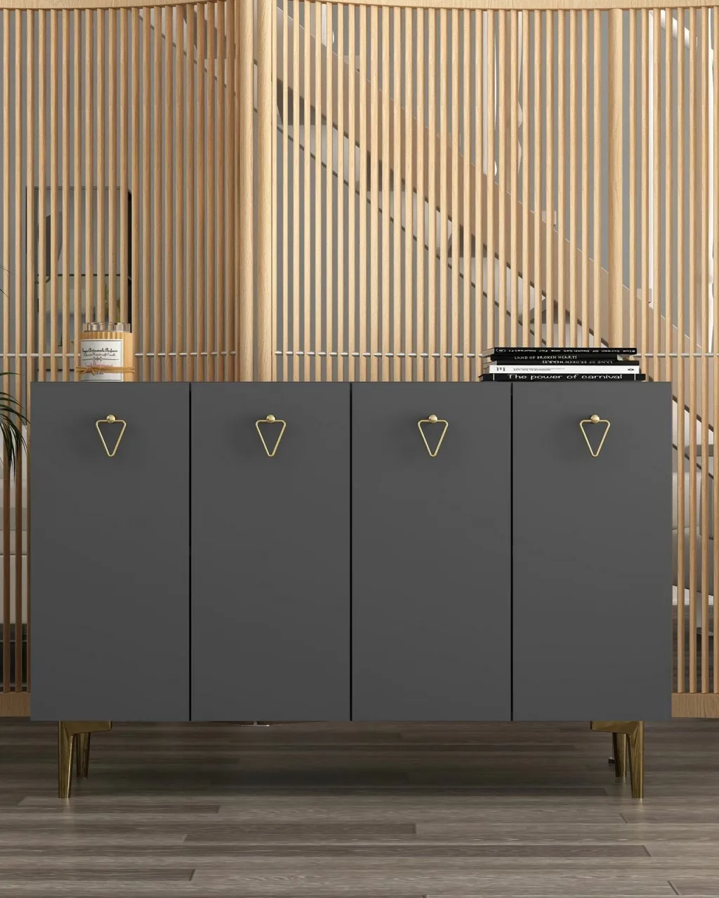 Konsolë Skye Decor, Leyla, anthracite, ari - 1