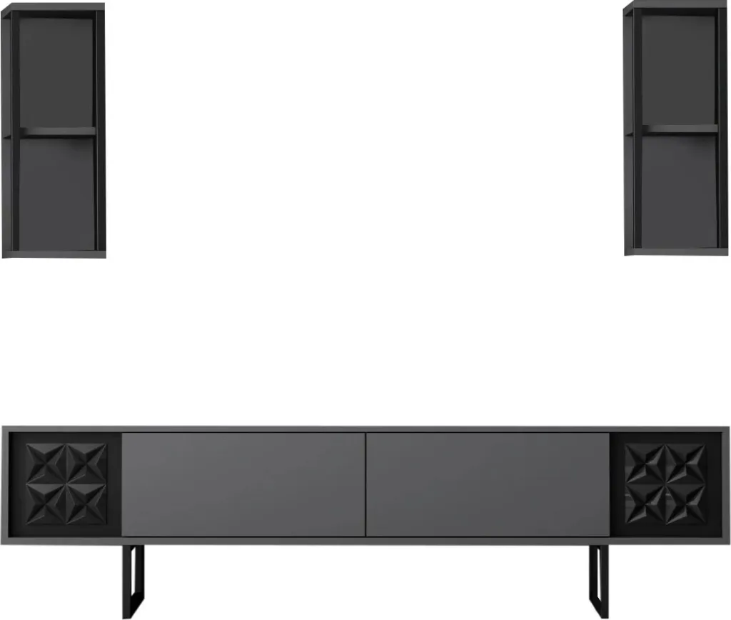 Set mobiljesh për dhomë dite Skye Decor, linjë e zezë, anthracite, e zezë - 7