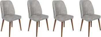 Set karrigesh (4 copë), Skye Decor, Alfa-468 V4, gri dhe arre