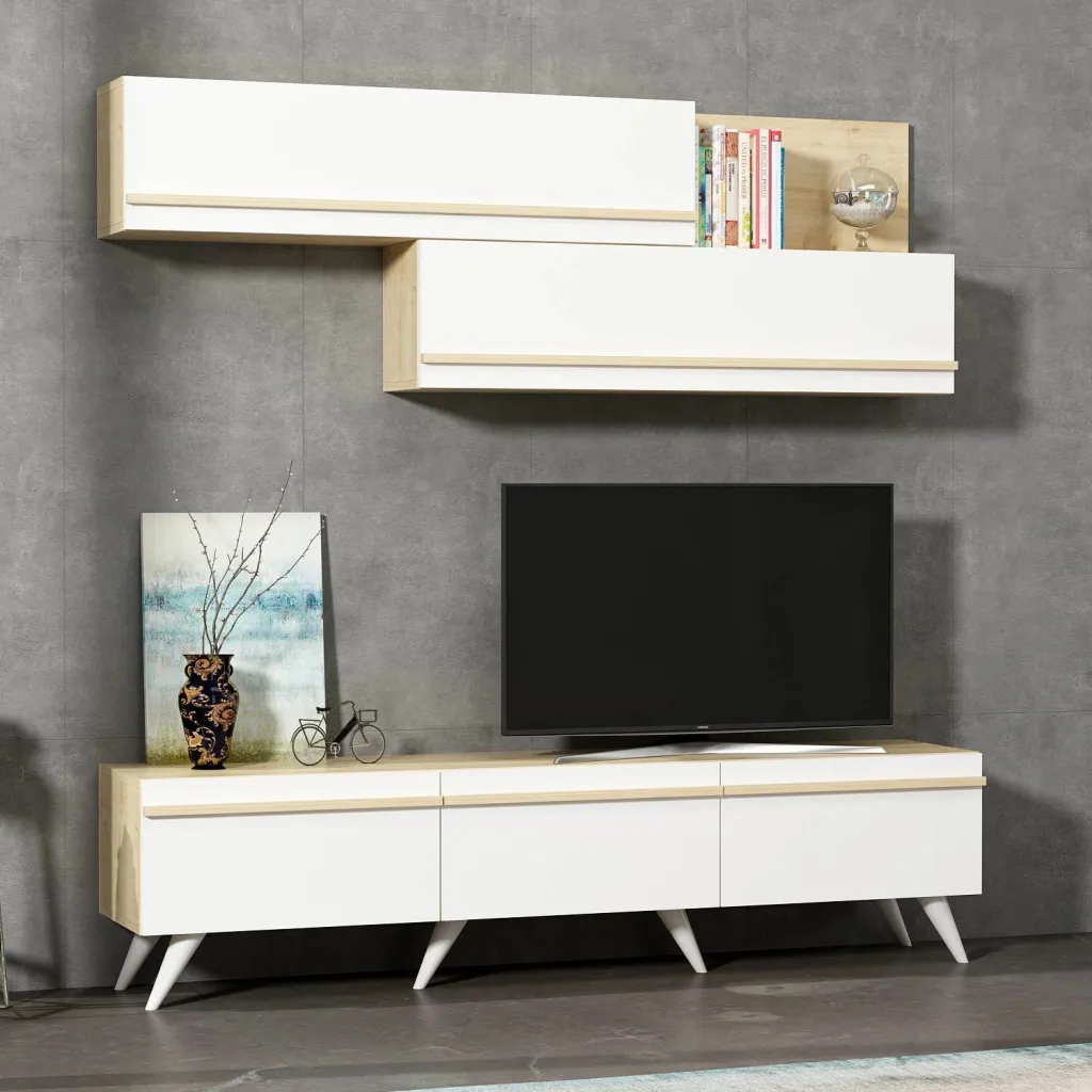 Komodë TV Skye Decor, Amsterdam - ngjyrë safir, e bardhë - 3