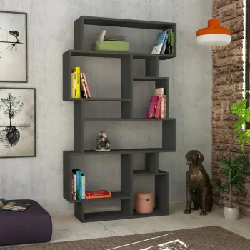 Raft librash Skye Decor, ngjyrë antracit