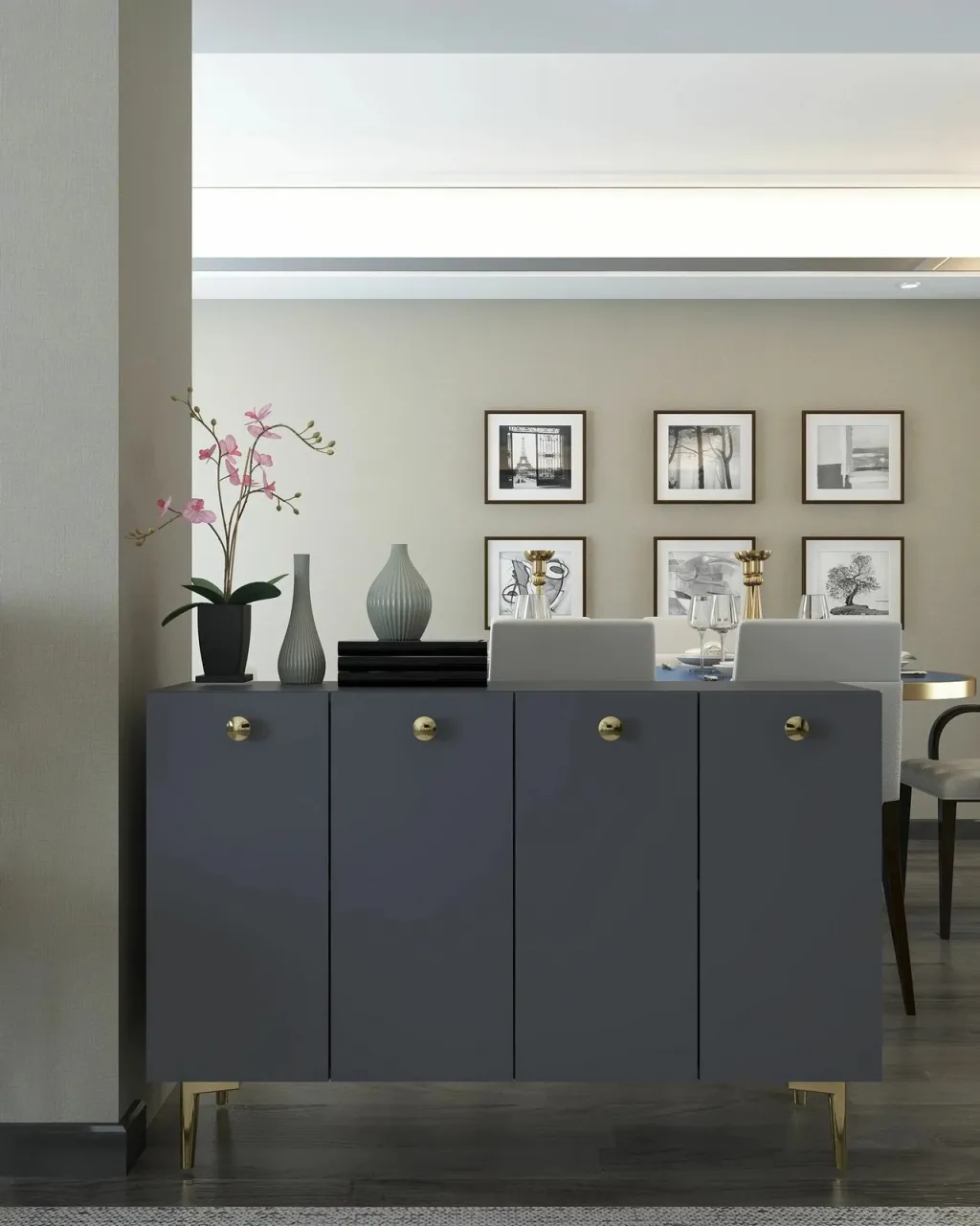 Konsol Skye Decor, ngjyrë antracit dhe ari, Betty - 1