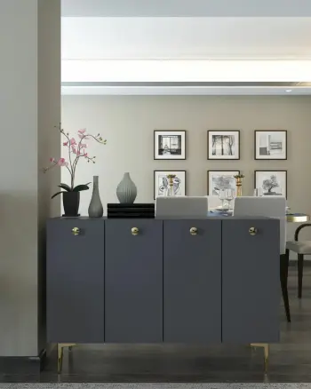 Konsol Skye Decor, ngjyrë antracit dhe ari, Betty
