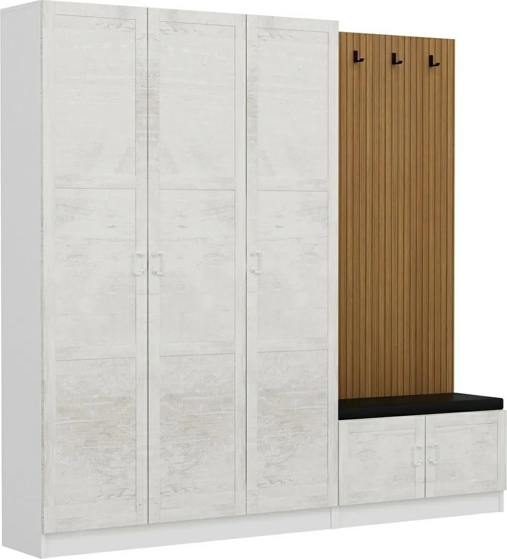 Stendë korridori Skye Decor, Noah, e bardhë, 225x210x35cm - 4