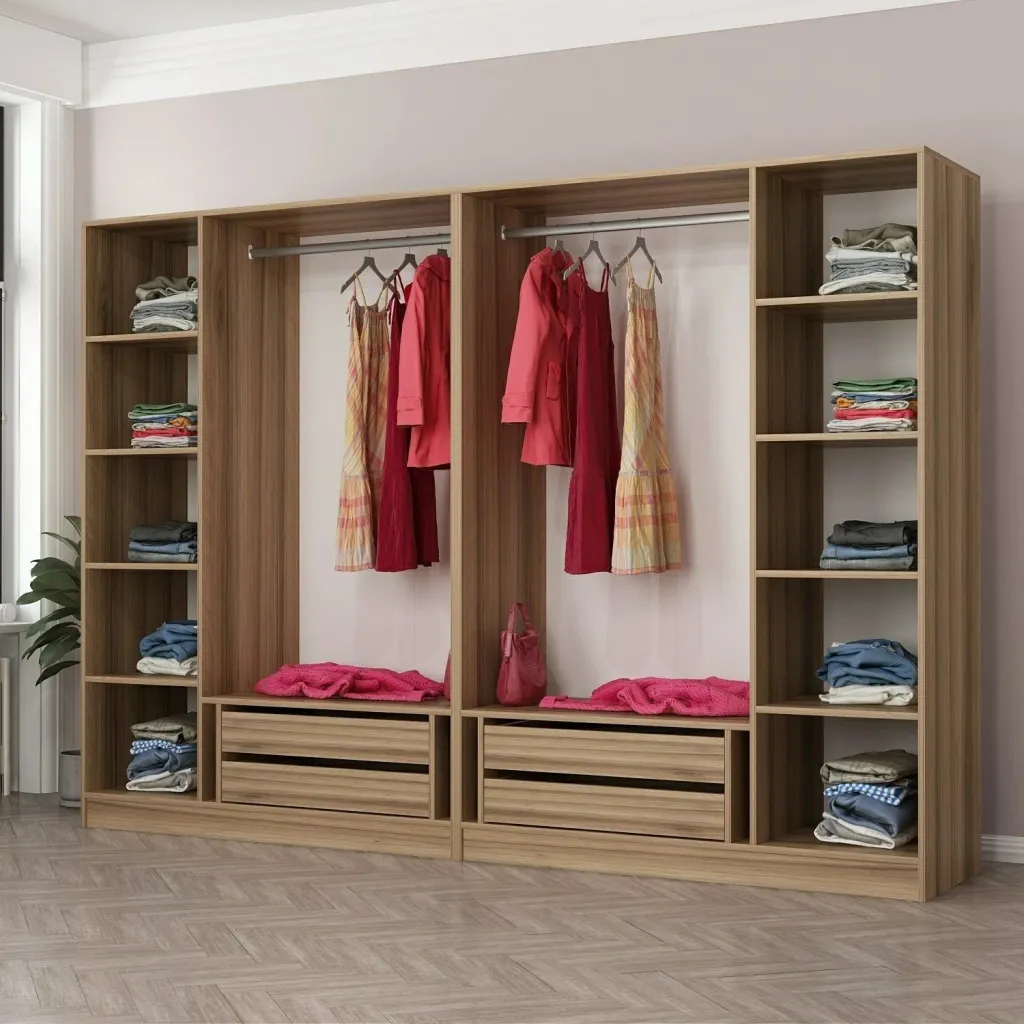 Dollap garderobe Skye Decor, ngjyrë dore, 270x190x52cm - 4