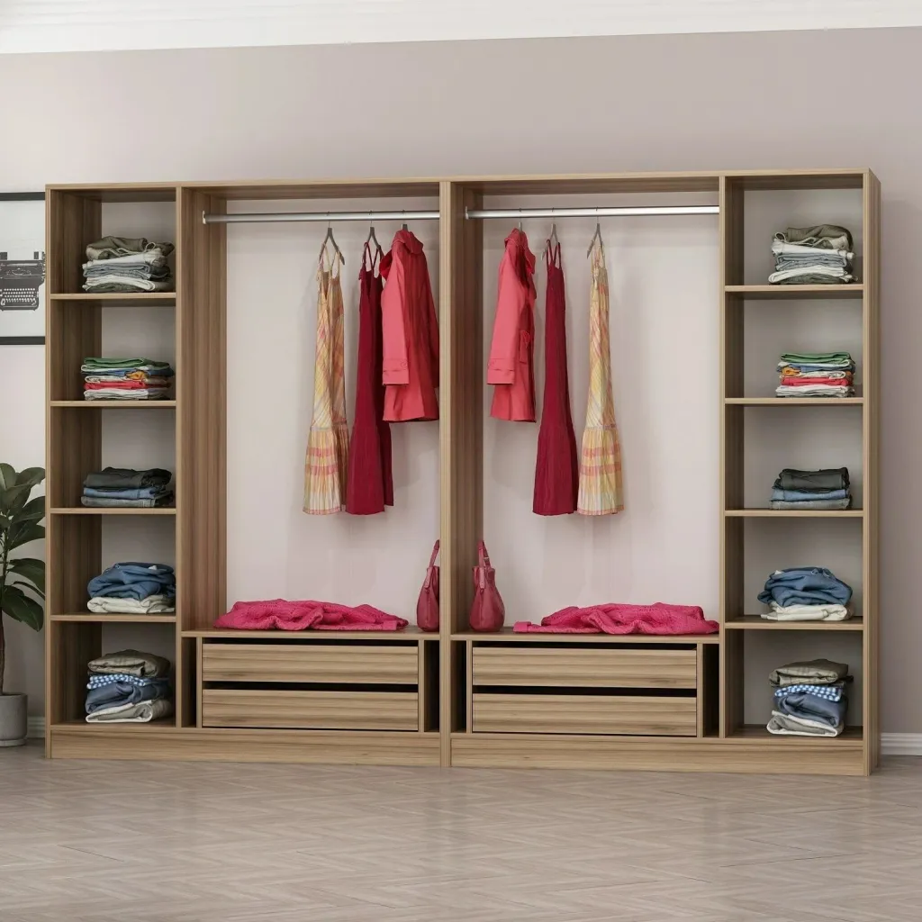Dollap garderobe Skye Decor, ngjyrë dore, 270x190x52cm - 6