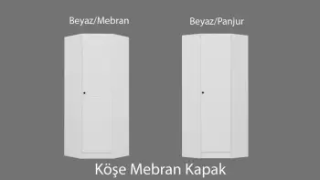 Dollap këndor Skye Decor, me grila të bardha, 210cm