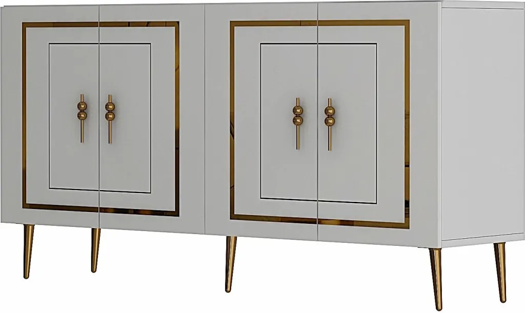 Konsolë moderne, e bardhë dhe e artë, Skye Decor, Piero KB150 - 4