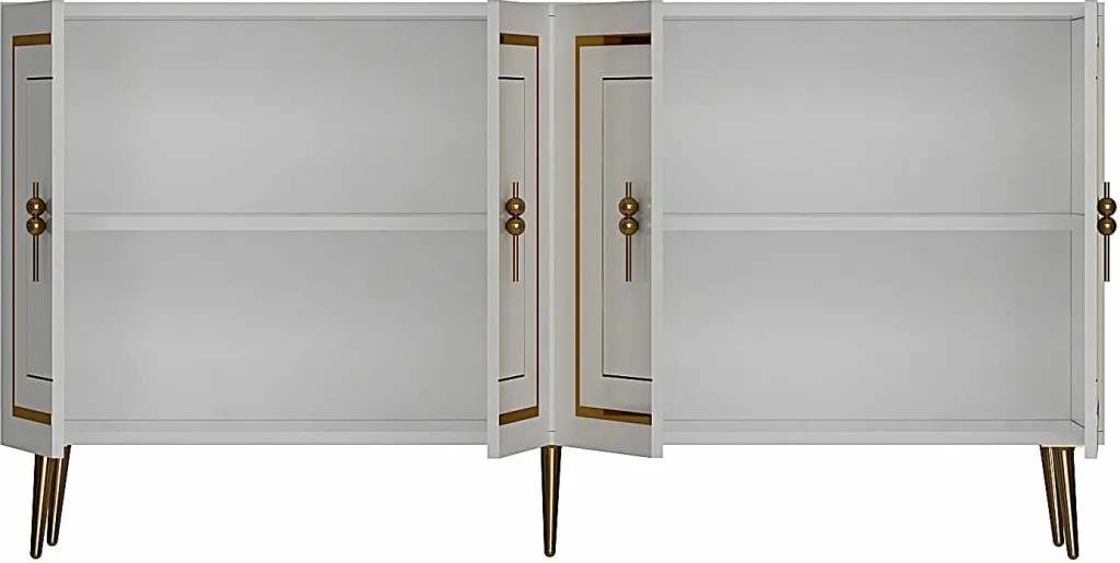 Konsolë moderne, e bardhë dhe e artë, Skye Decor, Piero KB150 - 5